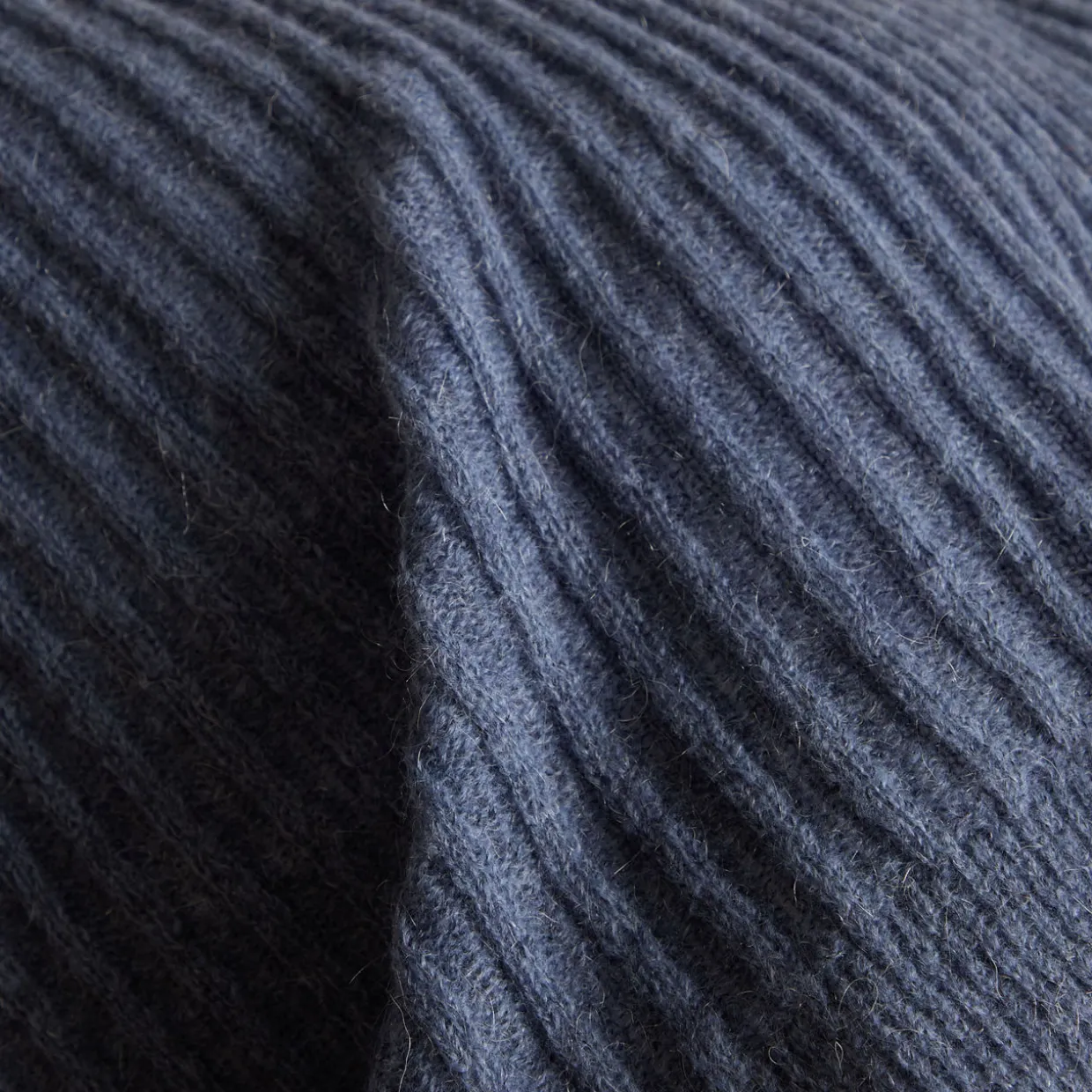Denim Knitted Ribbed Bed Blanket