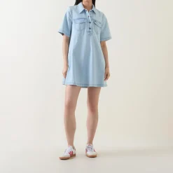 Denim Mini Shirt Dress