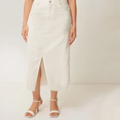 Denim Slit Skirt