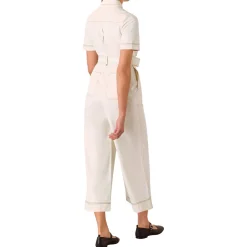 Denim Wide-Leg Belted Jumpsuit