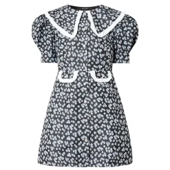Ditsy Jacquard Mini Dress