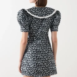 Ditsy Jacquard Mini Dress