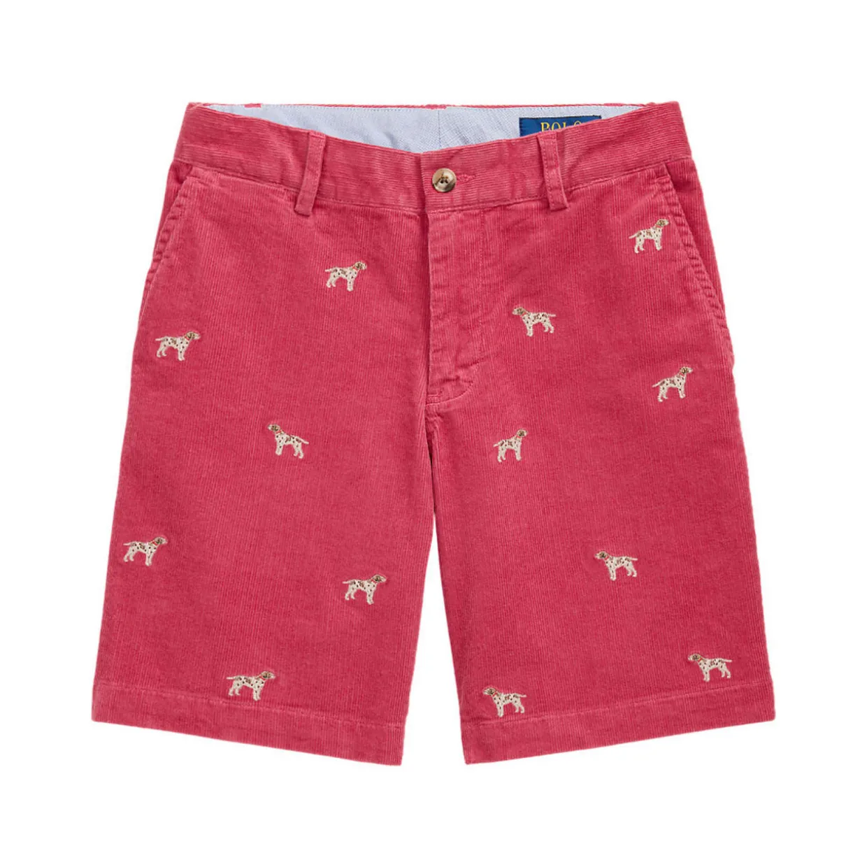Dog Embroidered Stretch Corduroy Shorts 8-14 Years
