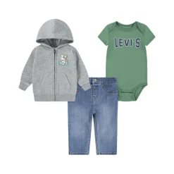 Dog Logo Bodysuit, Hoodie & Jeans Three-Piece Set 3-24 Months