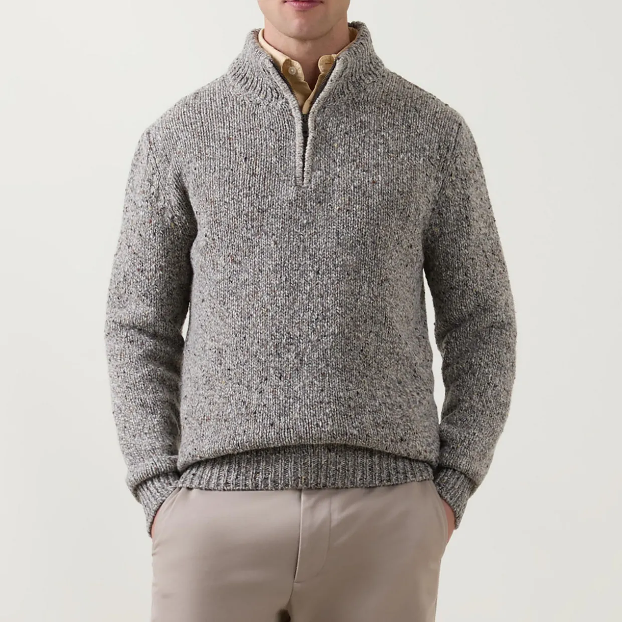 Donegal Fleck Half-Zip Sweater