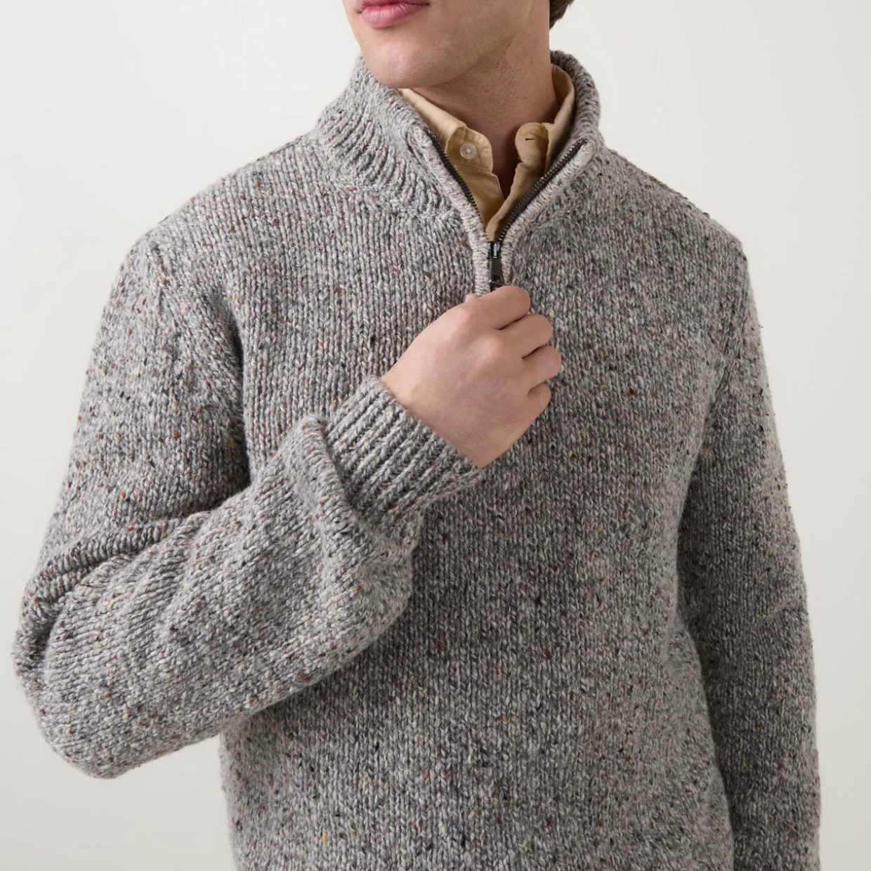 Donegal Fleck Half-Zip Sweater