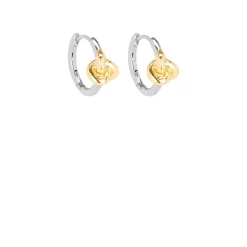 Double Knot Huggies Hoop Earrings