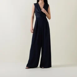 Draped Wide Leg Jumpsuit