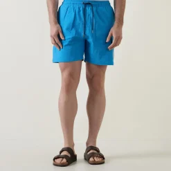 Drawstring Seersucker Swim Shorts