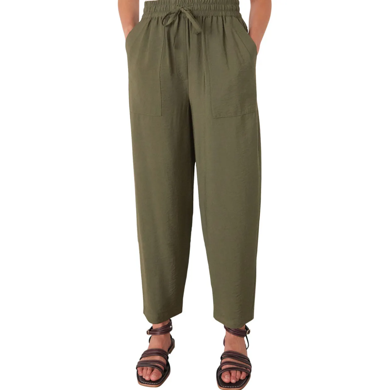 Drawstring Straight Leg Trousers