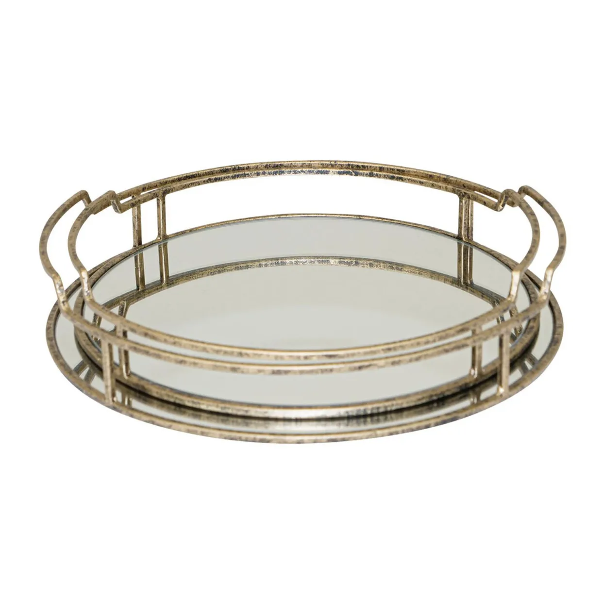 Drina Mirrored Tray, Set of Two