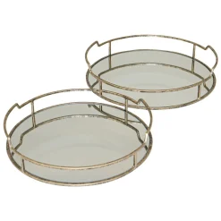 Drina Mirrored Tray, Set of Two