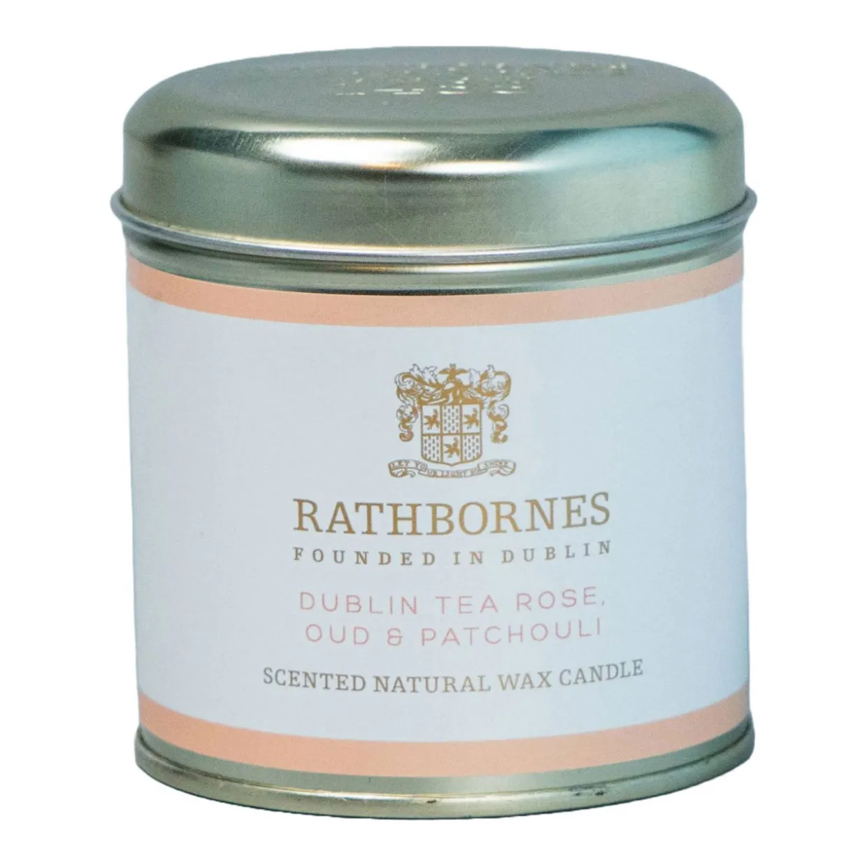 Dublin Tea Rose, Oud & Patchouli Scented Candle Tin