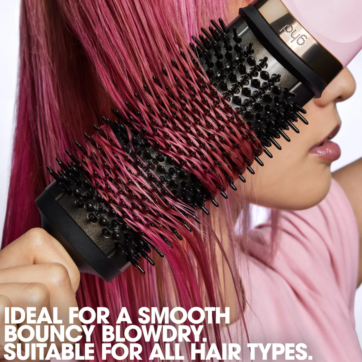 Duet Blowdry Charity Limited Edition Hair Dryer Brush in Pink Sorbet