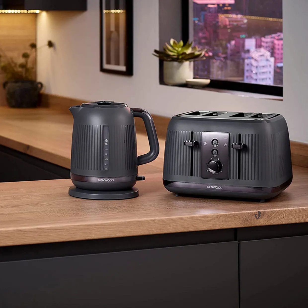Dusk Kettle and Toaster Grey Set