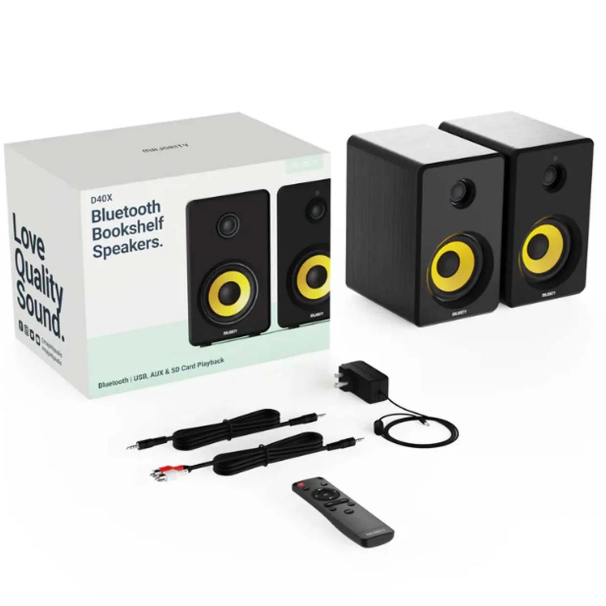 D40X Bookshelf Bluetooth Speaker Black