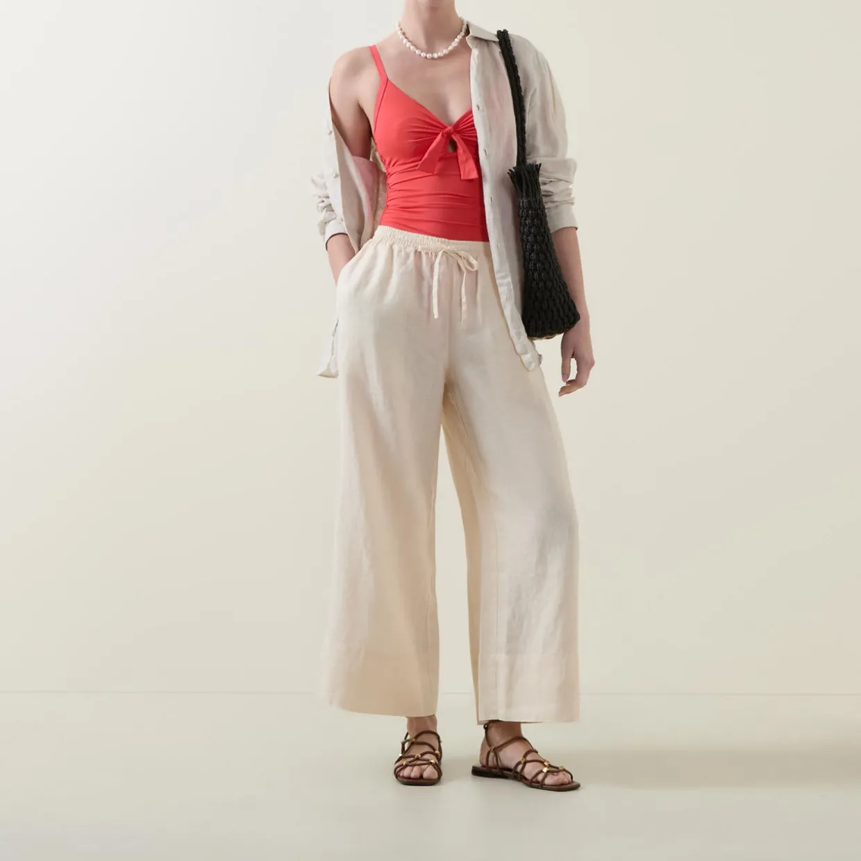Ecoess Tie-Front Swimsuit