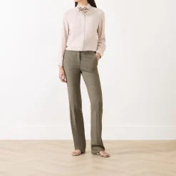 Edison Herringbone Straight Leg Trousers