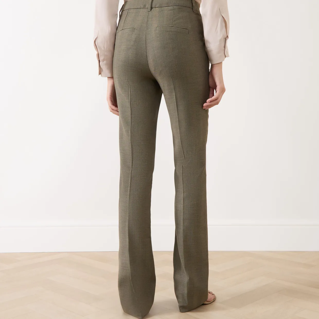 Edison Herringbone Straight Leg Trousers