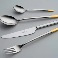 Ella Twenty-Four Piece Gold-Plated Cutlery Set
