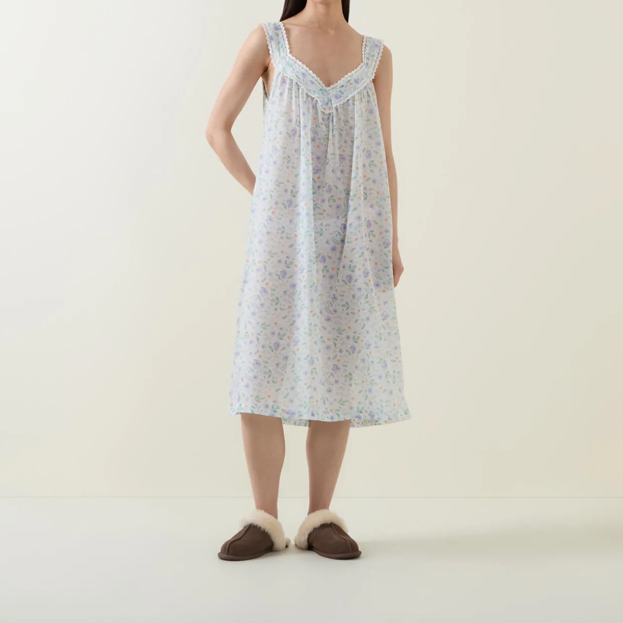 Elle Pansy Print Night Dress