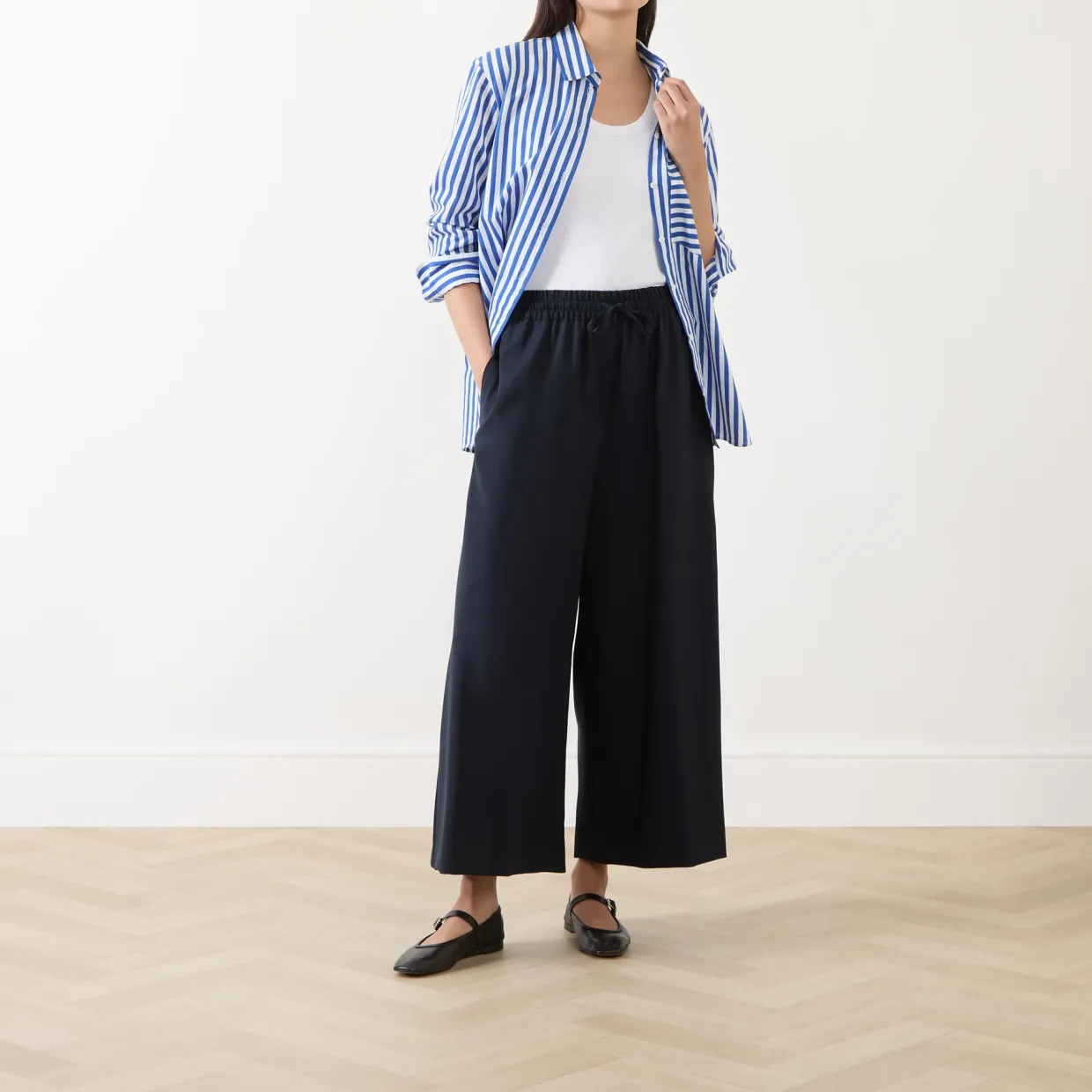 Elmo Cropped Wide Leg Trousers