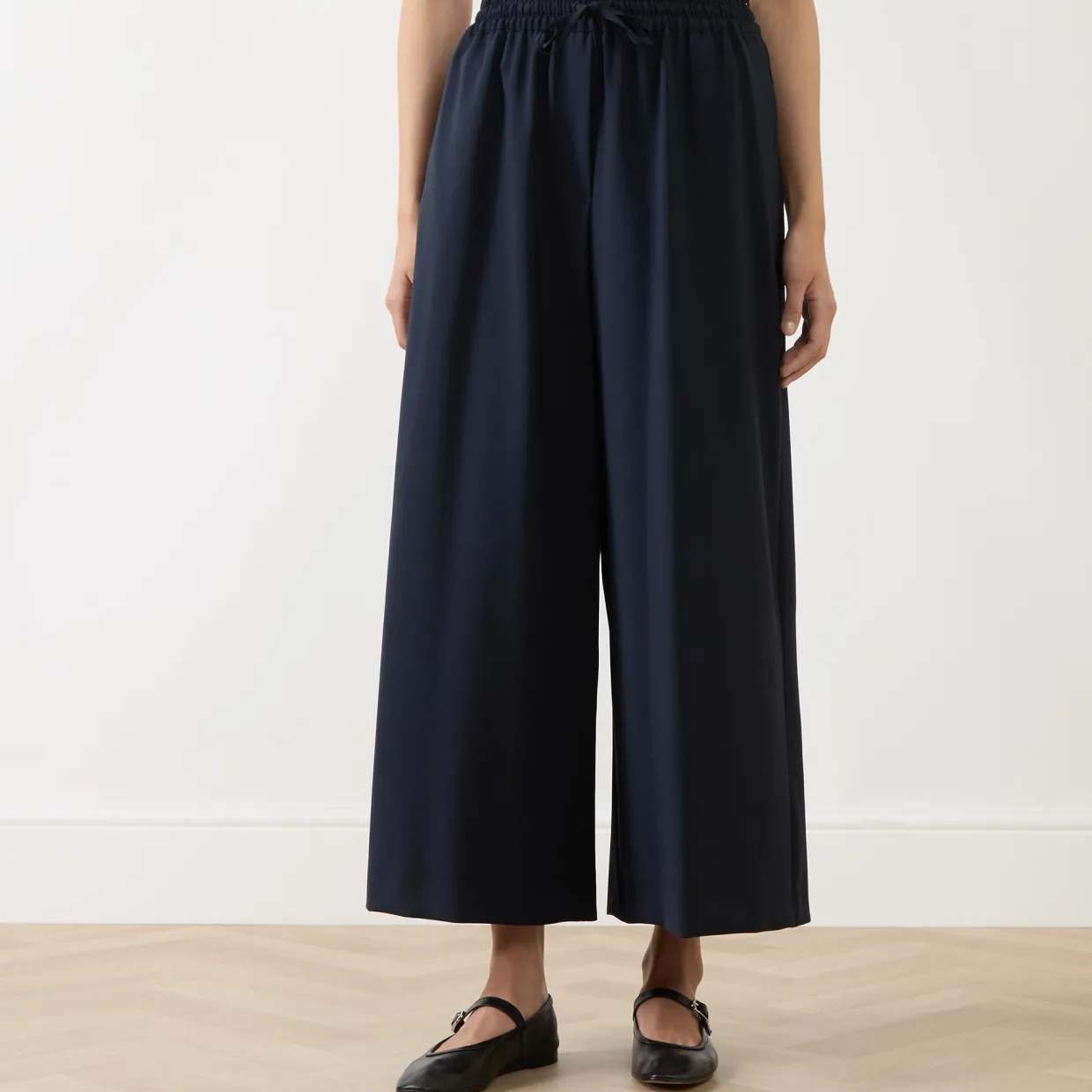 Elmo Cropped Wide Leg Trousers
