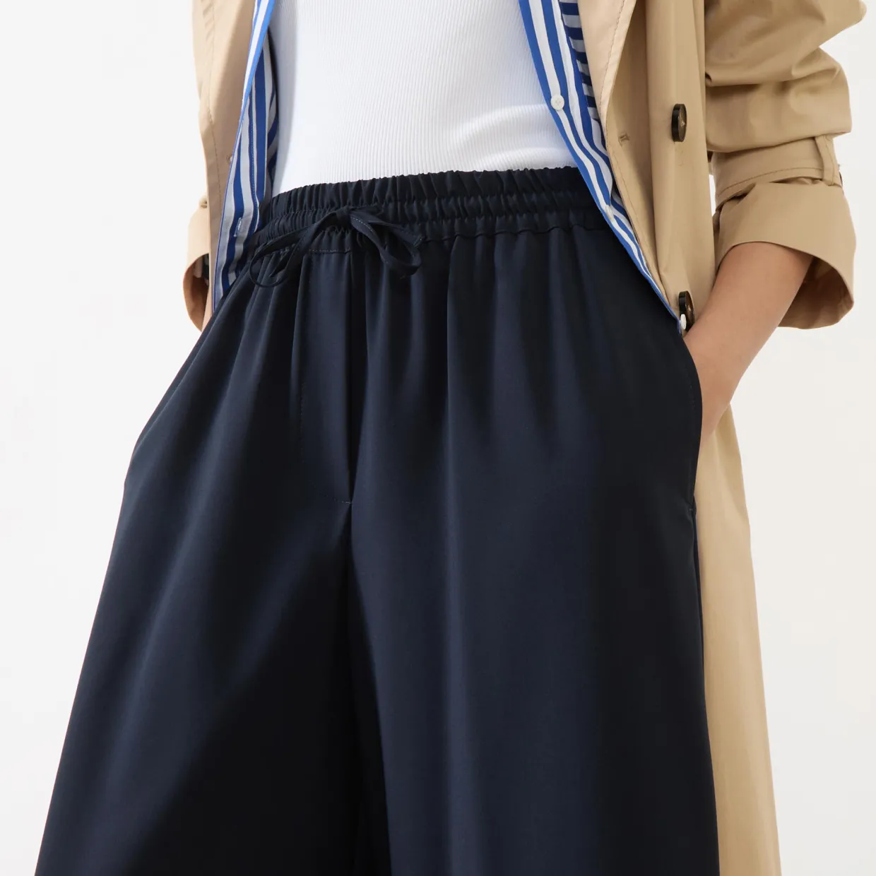 Elmo Cropped Wide Leg Trousers