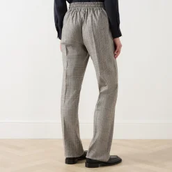 Elodia Herringbone Straight Leg Trousers
