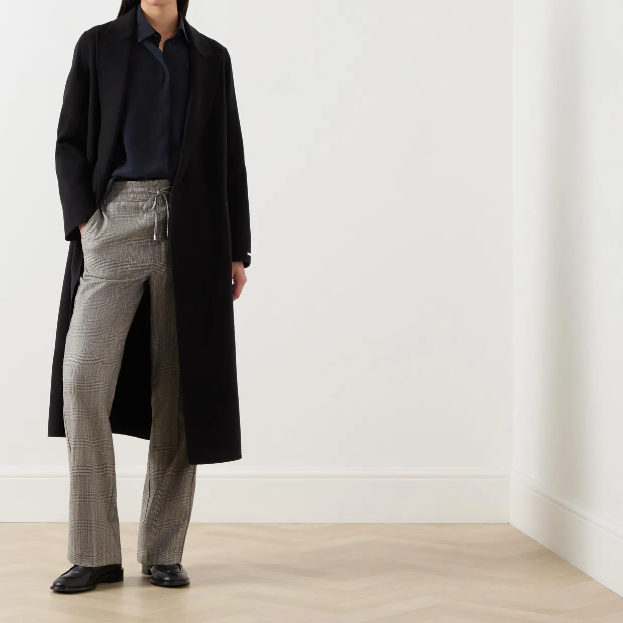 Elodia Herringbone Straight Leg Trousers