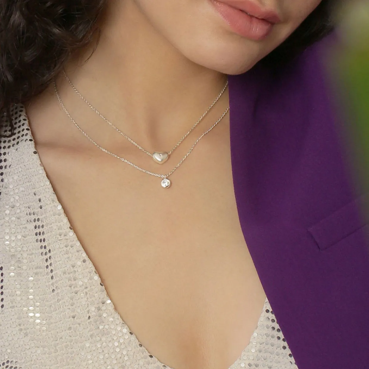Embellished Heart Pendant Necklace