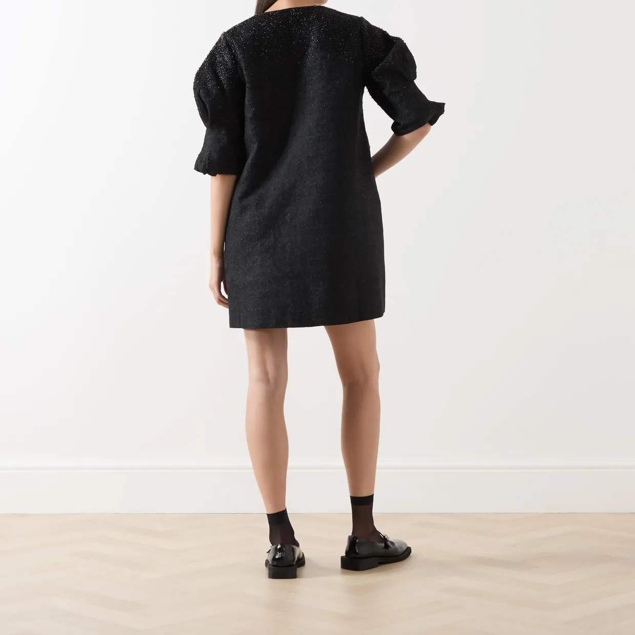 Embellished Jacquard Mini Dress