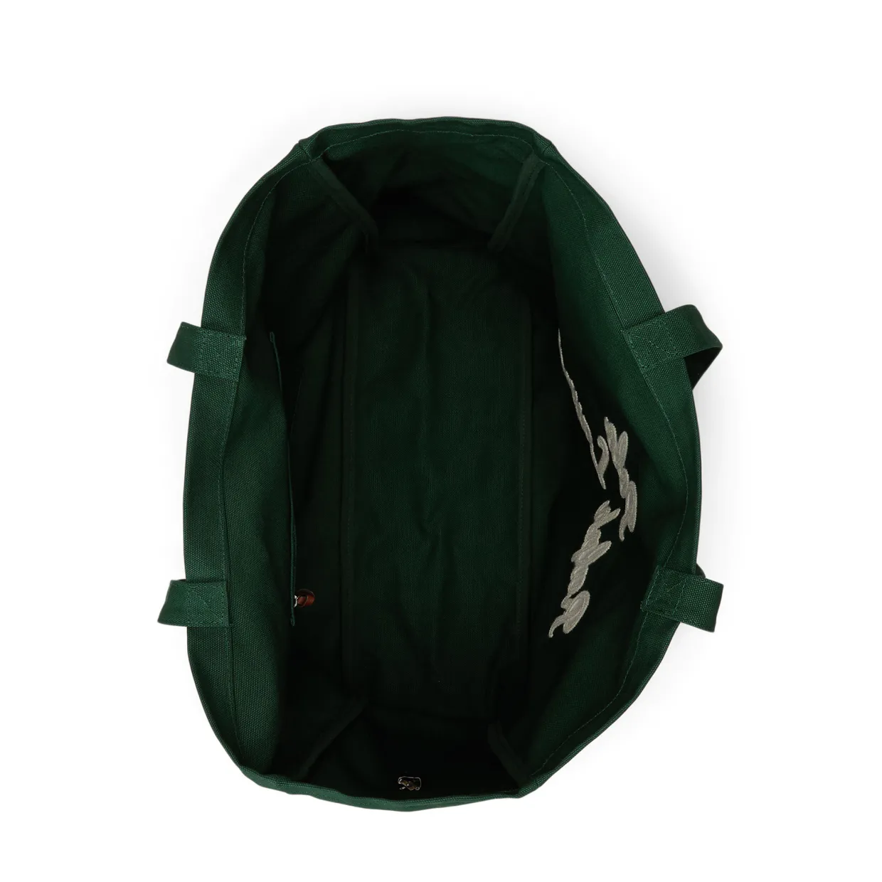 Embroidered Script Logo Canvas Tote Bag