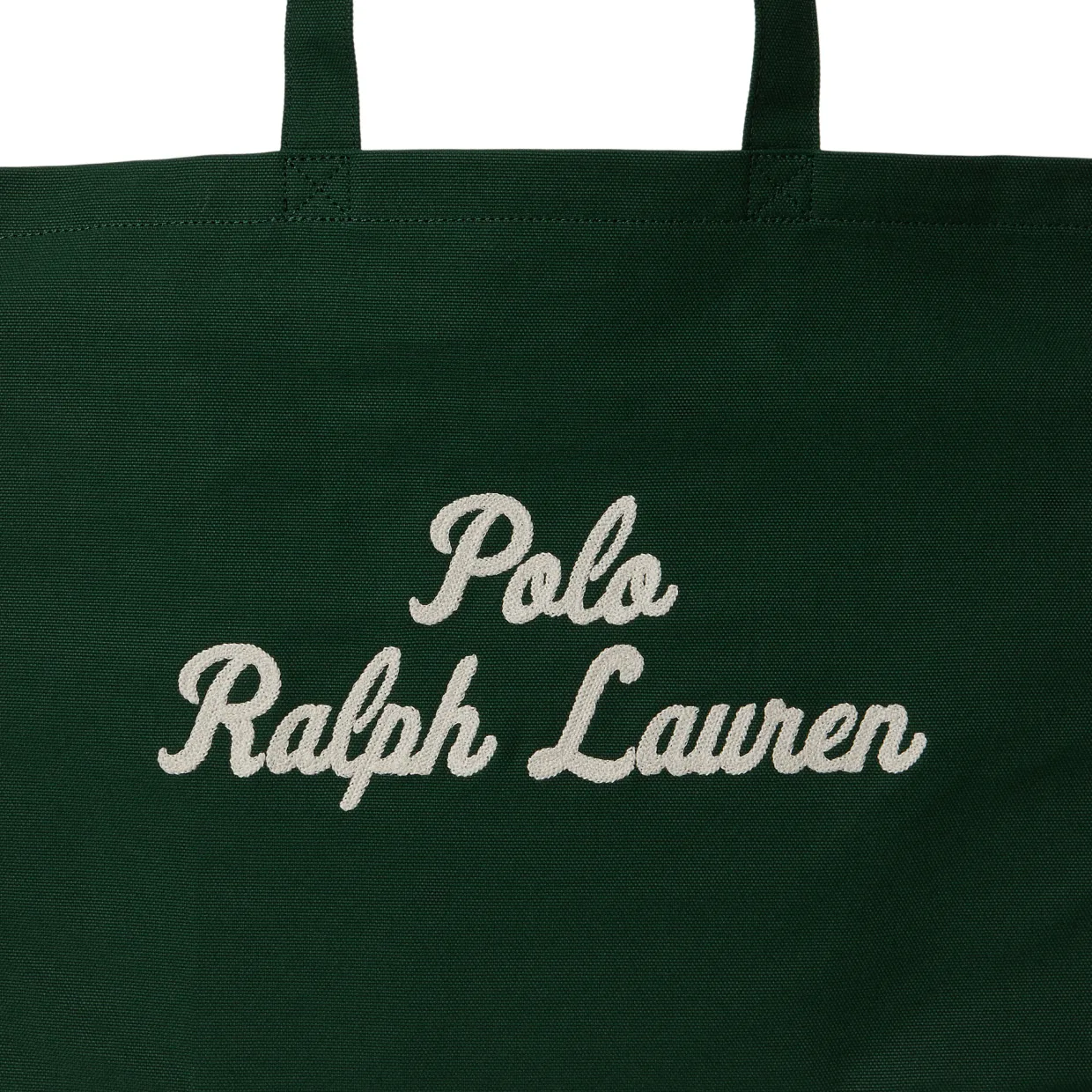 Embroidered Script Logo Canvas Tote Bag