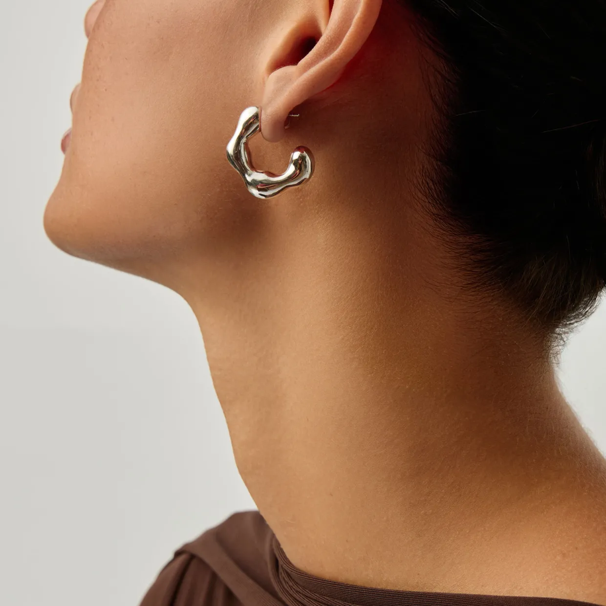 Eny Puffy Medium Hoop Earrings