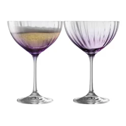 Erne Set of Two Cocktail-Champagne Saucers Amethyst