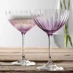 Erne Set of Two Cocktail-Champagne Saucers Amethyst
