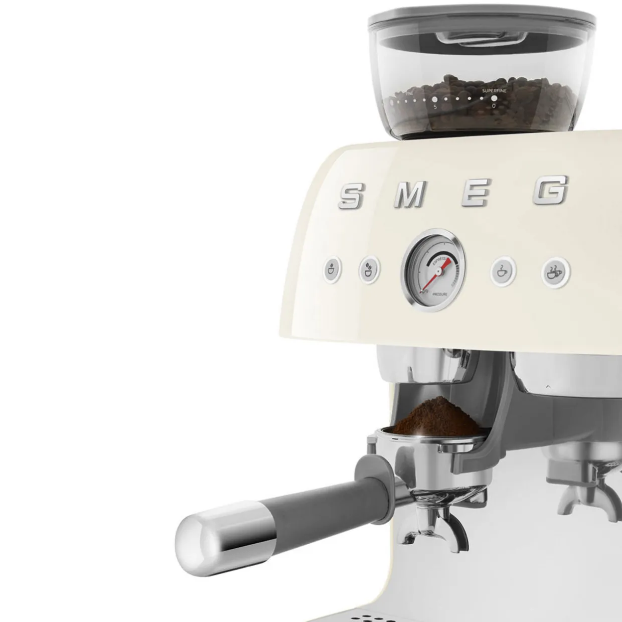 Espresso Coffee Machine with Grinder Cream