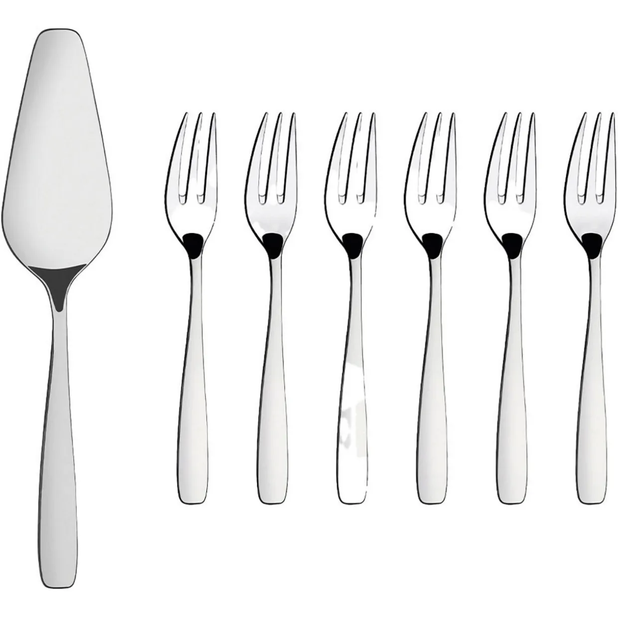 Essentials Stainless Steel Seven-Piece Cake Set
