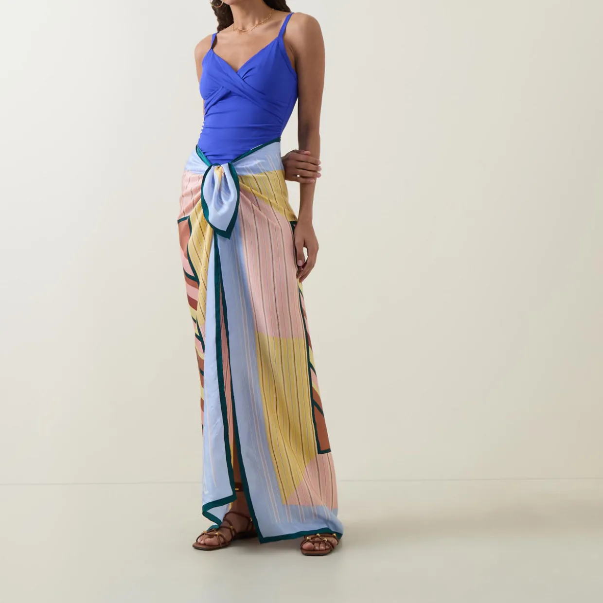 Essentials Twist Front Tankini Top