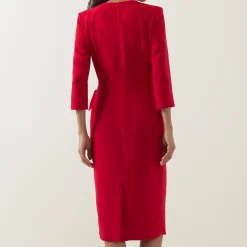 Everly Flower Appliqué Pencil Dress