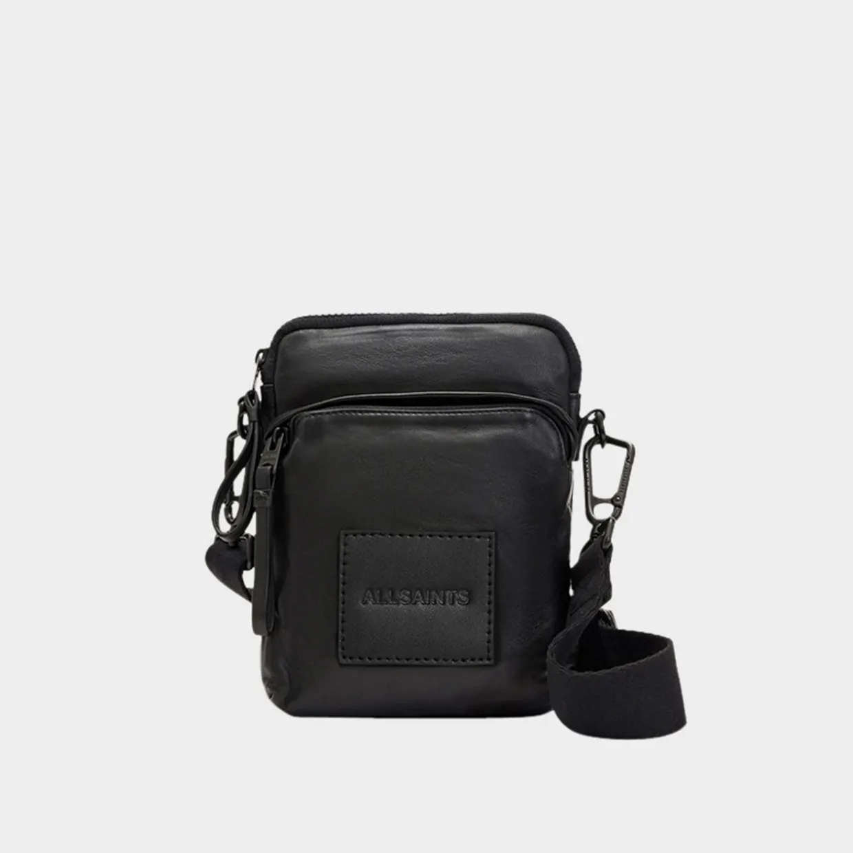 Falcon Logo Leather Pouch Bag
