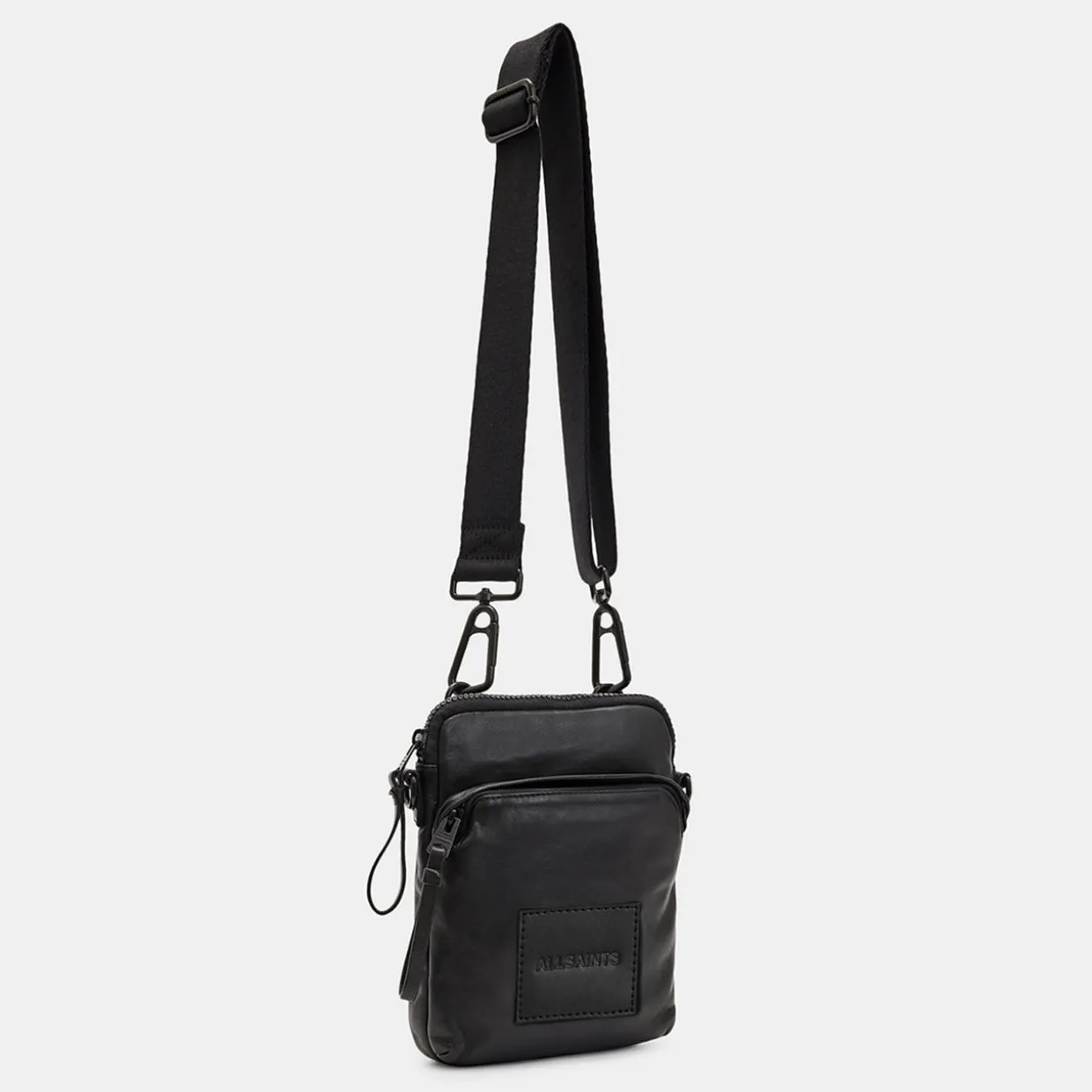 Falcon Logo Leather Pouch Bag