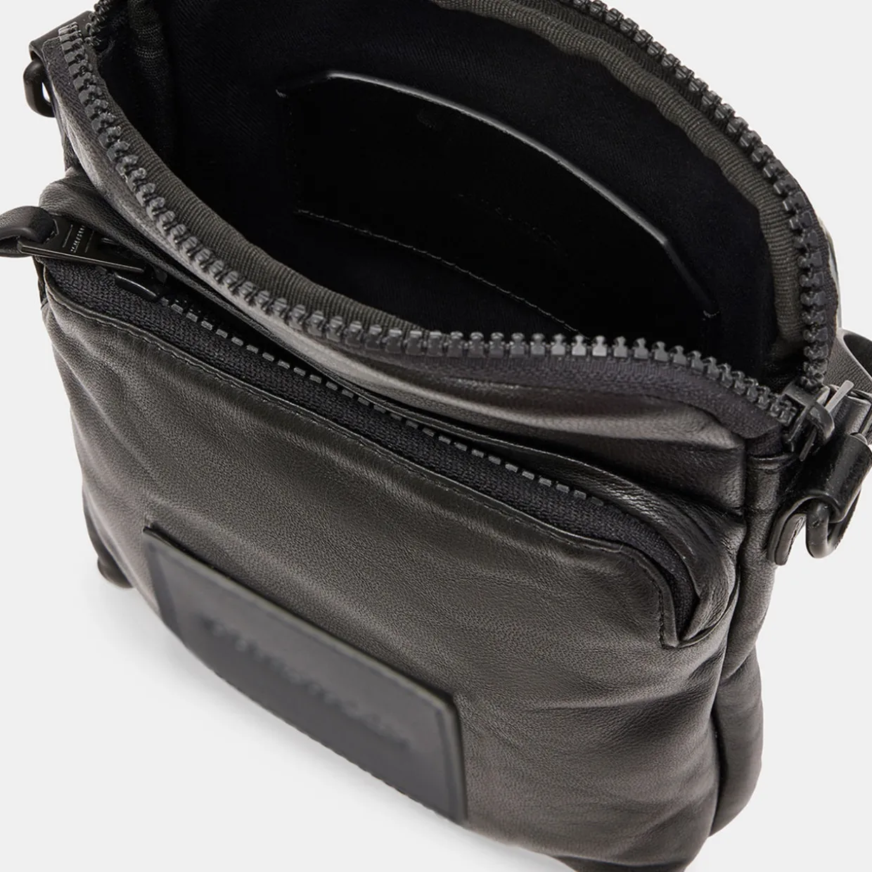 Falcon Logo Leather Pouch Bag