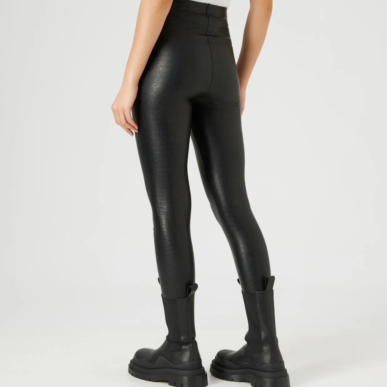 Faux Leather Croc Effect Leggings