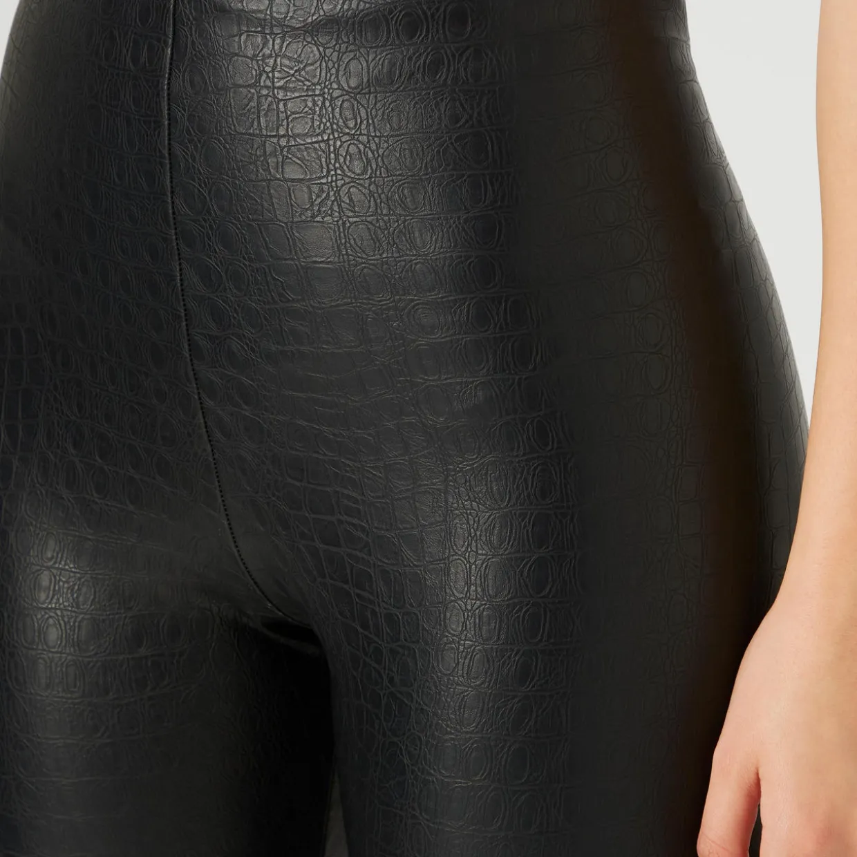 Faux Leather Croc Effect Leggings