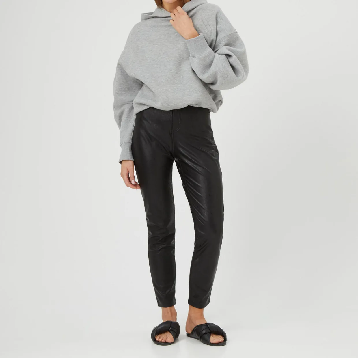 Faux Leather Five Pocket Leggings