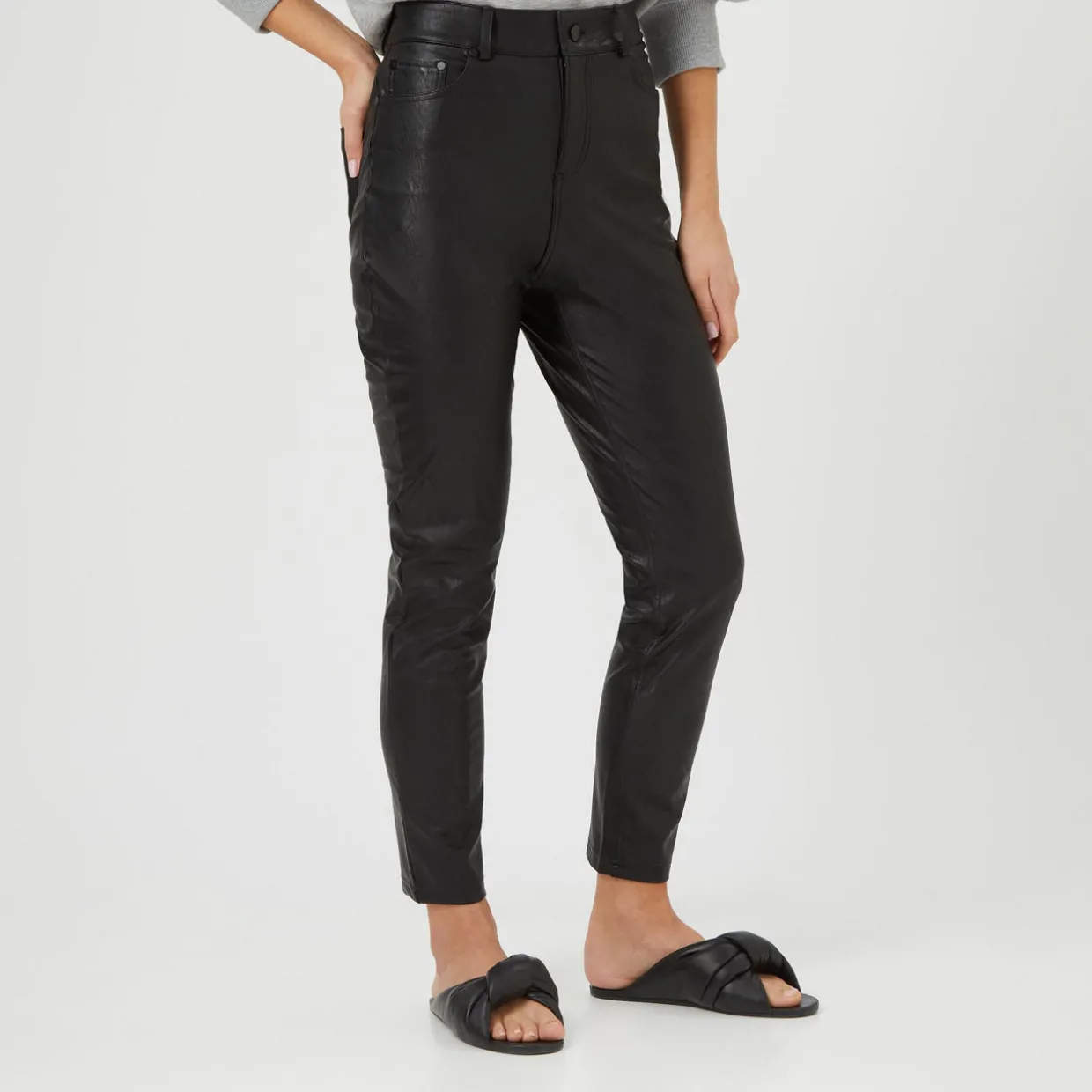 Faux Leather Five Pocket Leggings