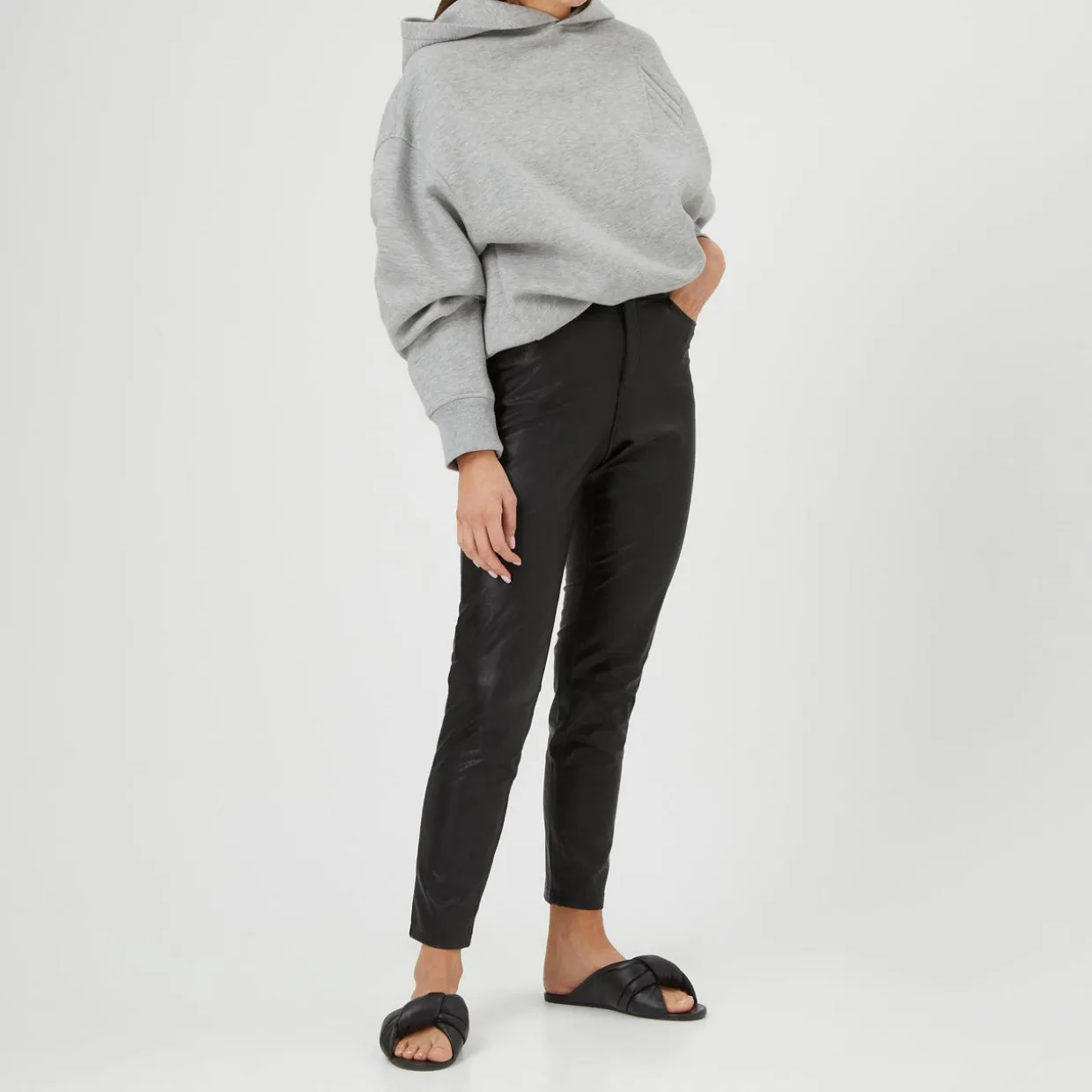 Faux Leather Five Pocket Leggings