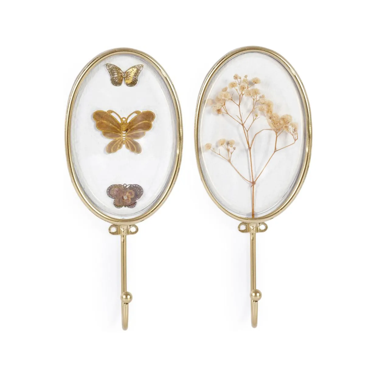 Floral Butterfly Two-Piece Wall Hook Set